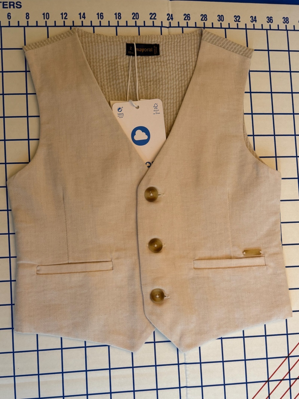Mayoral Beige Boys Dress Vest